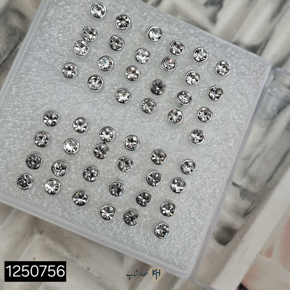 گوشواره ضدحساسیت نگین دار (تک نگین متوسط)