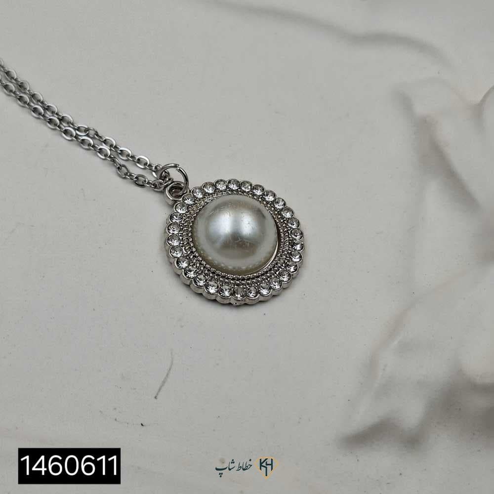 گردنبند مینیمال نگین اتمی درشت (مروارید دایره ای) — تصویر ۲