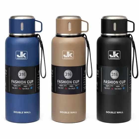 فلاسک 1 لیتری لیواندار ژیاکانگ JK Fashion Cup استیل 316 | کد 001000 — تصویر ۲