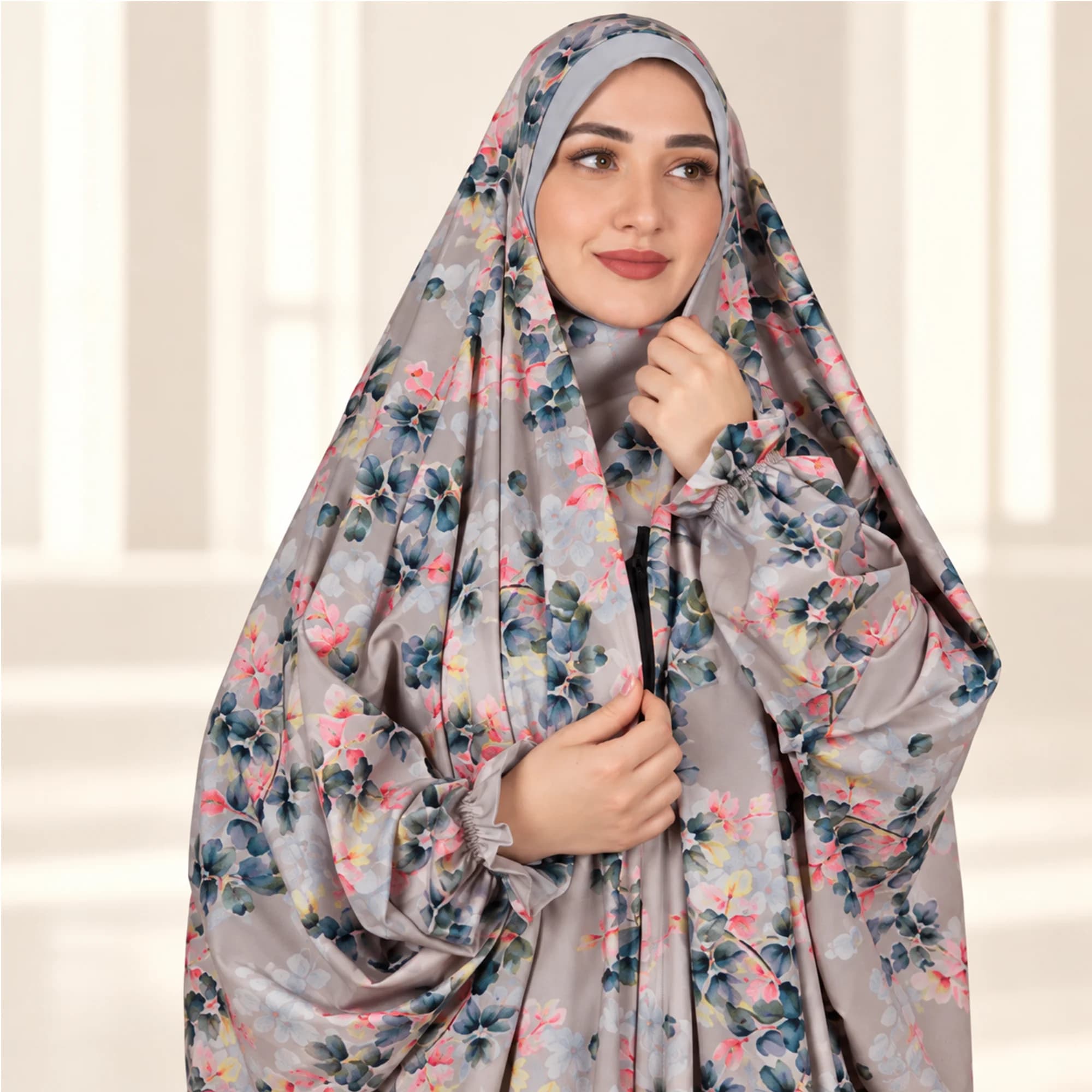 چادر میزبان رنگی مدل یاس طوسی