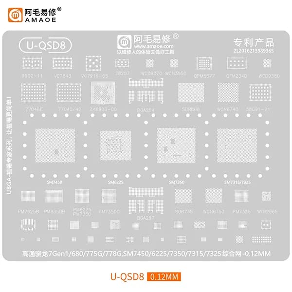 شابلون ای سی و سی پی یو کوالکام AMAOE سری کامل (U-QSD:x) — تصویر ۸