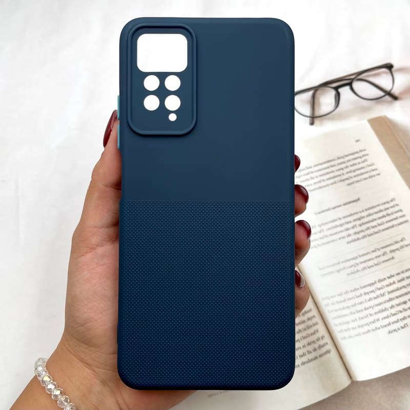 قاب گوشی Redmi Note 11 Pro / Redmi Note 12 Pro 4G شیائومی Hybrid Case سیلیکونی داخل پارچه ای اسپرت محافظ لنز دار سرمه ای کد 124633