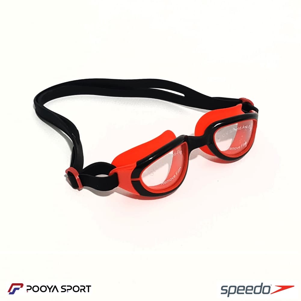 عینک شنا بچه گانه ژله ای رنگی اسپیدو Speedo قرمز- مشکی — تصویر ۶
