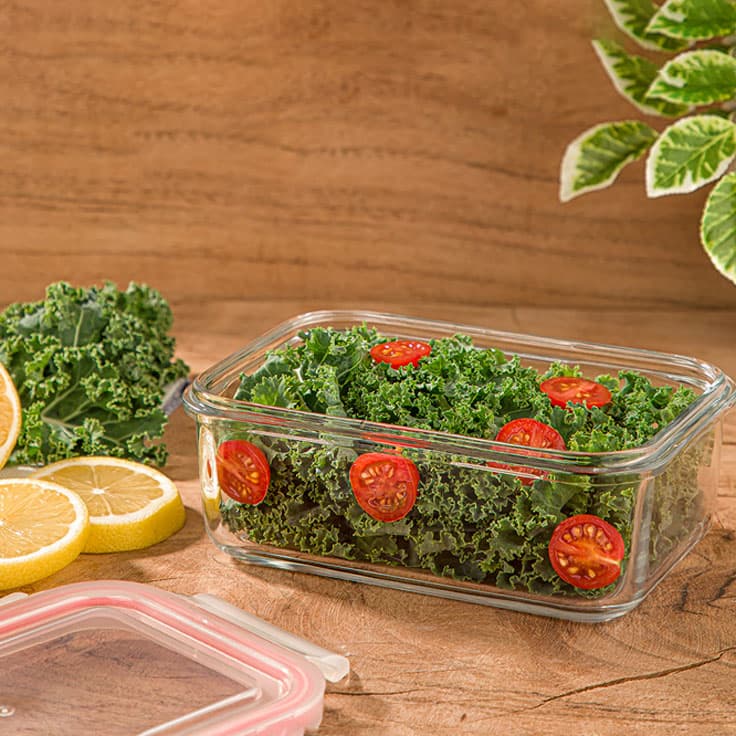 ظرف شیشه ای مستطیل دربدار 580 میل لیمون (18)/2028 — تصویر ۲