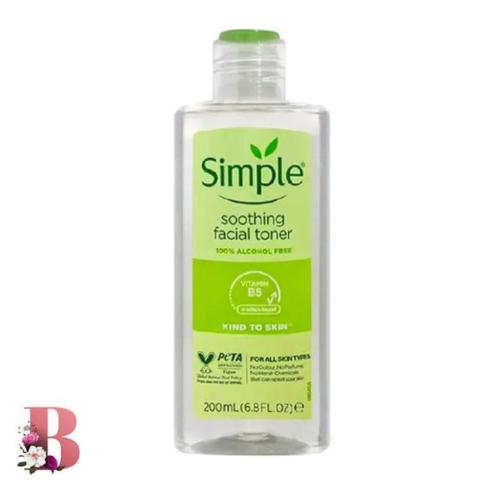تونر پاک کننده صورت سیمپل مدل Kind To Skin حجم ۲۰۰ میلی لیتر | soothing facial toner kind to skin simple 200 ml