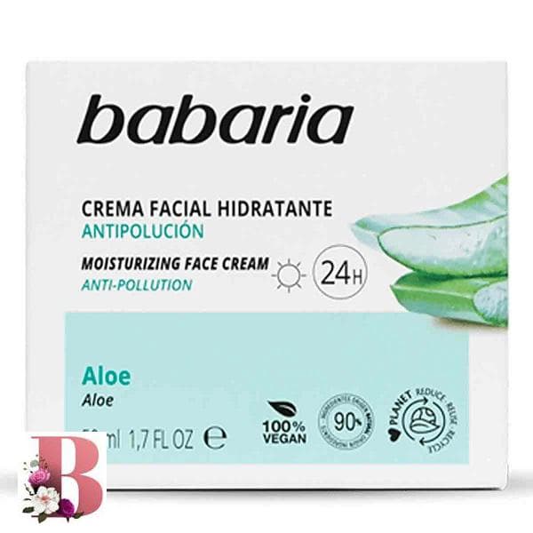 کرم مرطوب کننده و آبرسان ۲۴ ساعت صورت باباریا حاوی آلوورا حجم ۵۰ میل | Babaria MOISTURIZING FACE CREAM 24H ALOE 50 ml