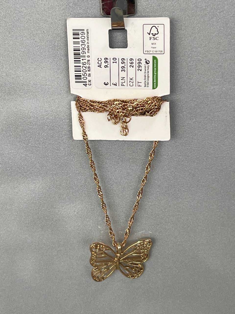 گردنبند طلایی طرح پروانه برند accessories