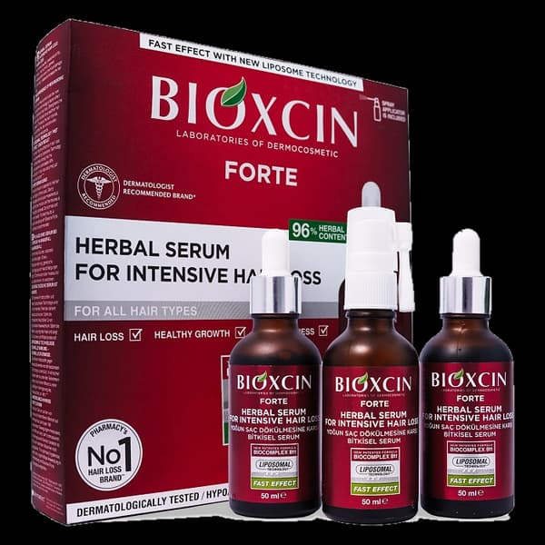 پک سرم ضدریزش مو بیوکسین مدل Forte سه عددی ۵۰ میلی‌لیتری