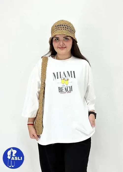 تیشرت باکسی سایز بزرگ miami beach