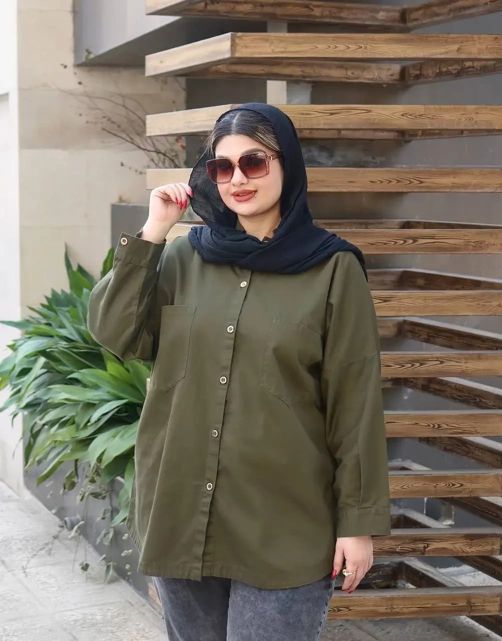 مانتو کتان سایز بزرگ ژینا