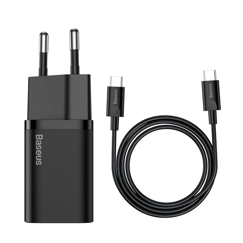 شارژر دیواری باسئوس مدل CCSUP-L02 به همراه کابل تبدیل USB-C