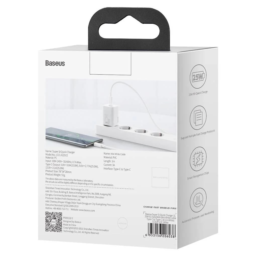 شارژر دیواری باسئوس مدل CCSUP-L02 به همراه کابل تبدیل USB-C — تصویر ۷