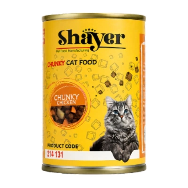 کنسرو گربه چانکی مرغ در سس کدو حلوایی شایر- 400g