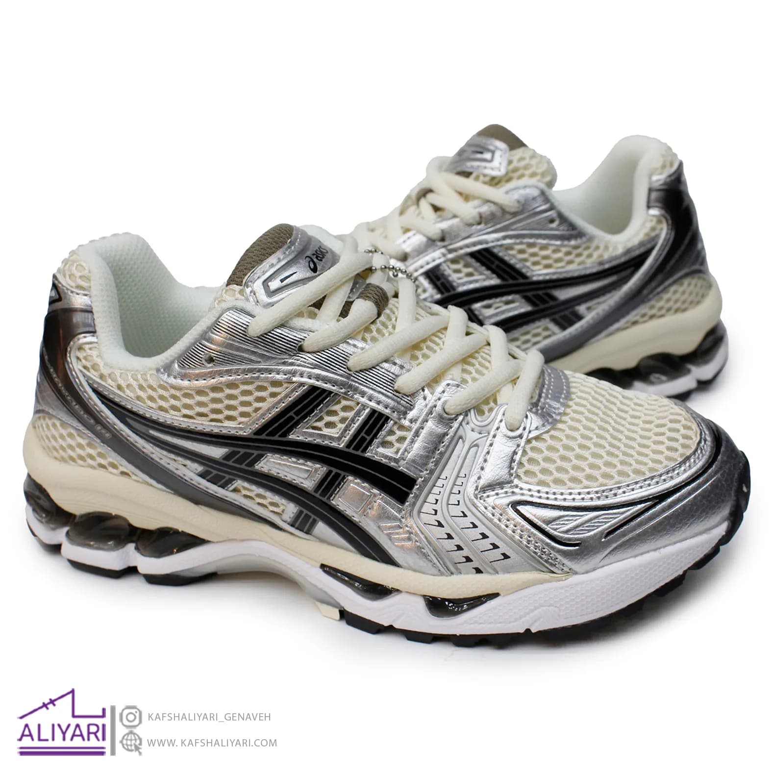 کفش آسیکس کایانو 14 ( asics kayano 14)رنگ سفید طوسی | ویتنام