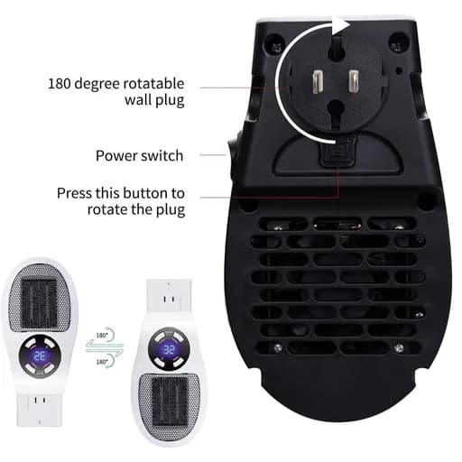 هیتر برقی دیواری Alpha Heater مدل Heat-V2 با توان ۵۰۰ وات — تصویر ۲