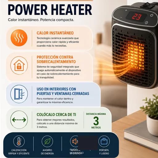 هیتر برقی دیواری STARLYF مدل Power Heater با توان ۸۰۰ وات — تصویر ۲