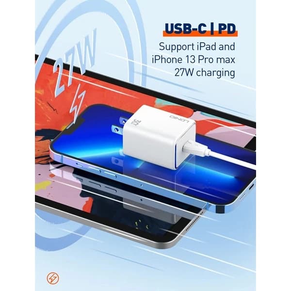 آداپتور 30w برند LDNIO مدل A1508C به همراه کابل TYPEC — تصویر ۷