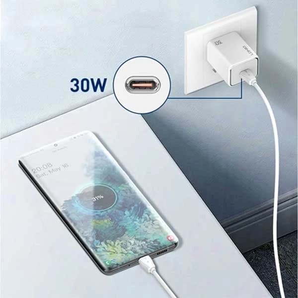 آداپتور 30w برند LDNIO مدل A1508C به همراه کابل TYPEC — تصویر ۳