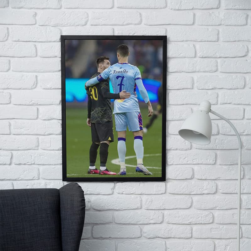 تابلو مدل دیواری طرح رونالدو و مسی Ronaldo and Messi کد FD503 — تصویر ۲
