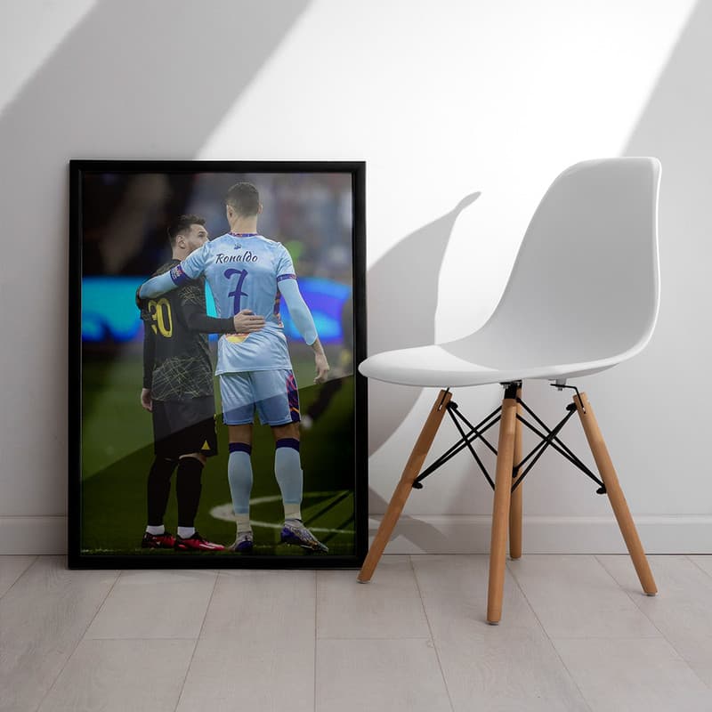 تابلو مدل دیواری طرح رونالدو و مسی Ronaldo and Messi کد FD503 — تصویر ۳