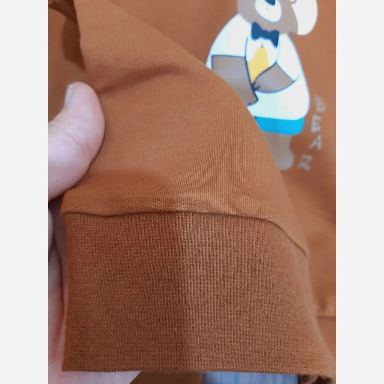 ست بلوز شلوار تدی اسپرت دخترانه و پسرانه دورس پنبه سبز و قهوه ای سایز 45 تا 55 — تصویر ۶