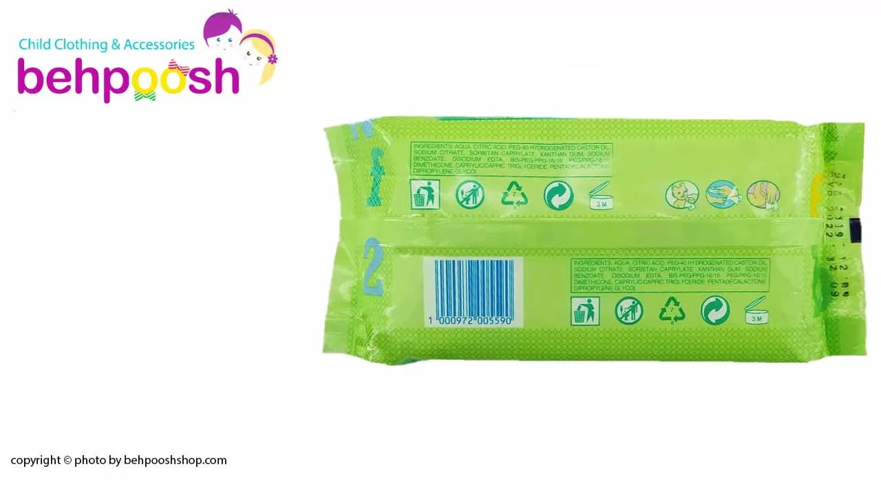 دستمال مرطوب ضد حساسيت 64 عددی پمپارس pampers — تصویر ۲