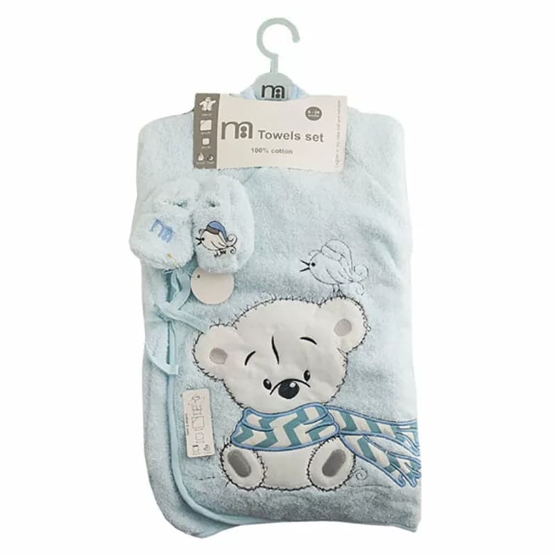 ست حوله تن پوش لوکس خرسی شالدار مادركر Mothercare