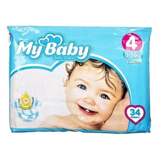 پوشک مای بیبی 34 عددی سایز 4 My Baby — تصویر ۳