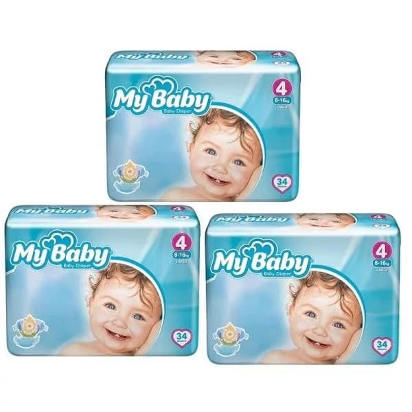 پوشک مای بیبی 34 عددی سایز 4 My Baby — تصویر ۲