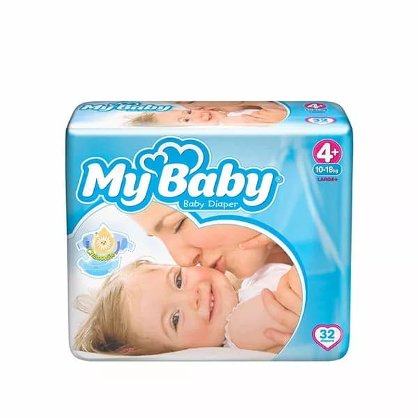 پوشک مای بیبی 32 عددی سایز 4+ My Baby — تصویر ۳