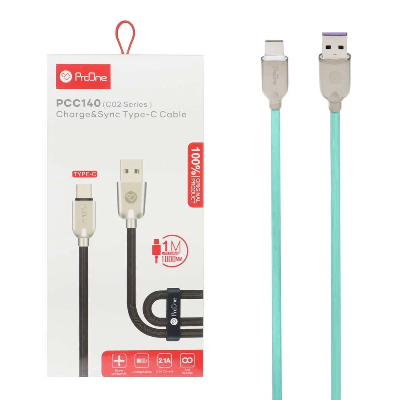 کابل شارژ ProOne Type-C مدل PCC140 (C02 Series) – سبز