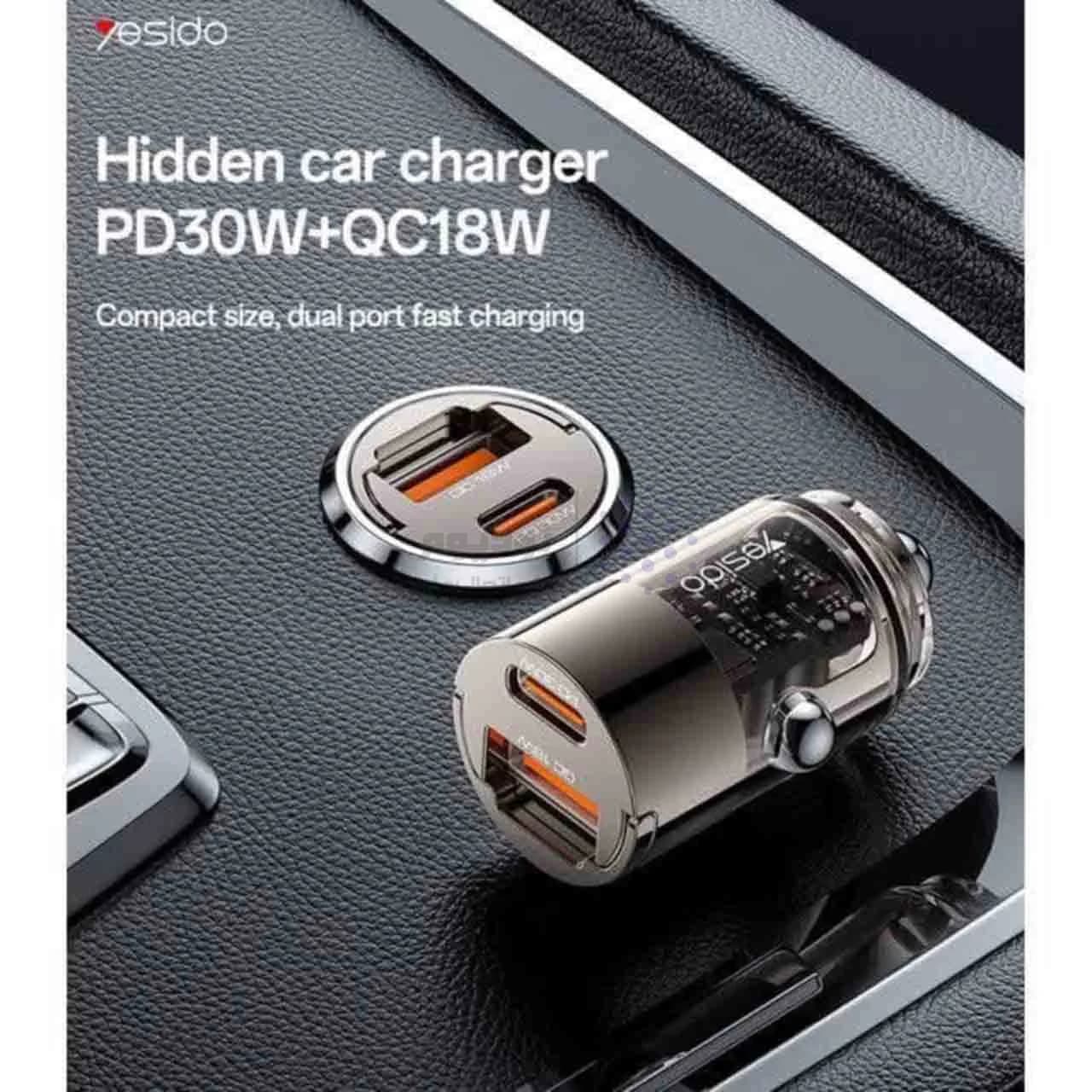 شارژر فندکی PD و فست دو پورت Yesido مدل Y68 30W – مشکی (گارانتی 18 ماه تعویض نیکان همراه) — تصویر ۶