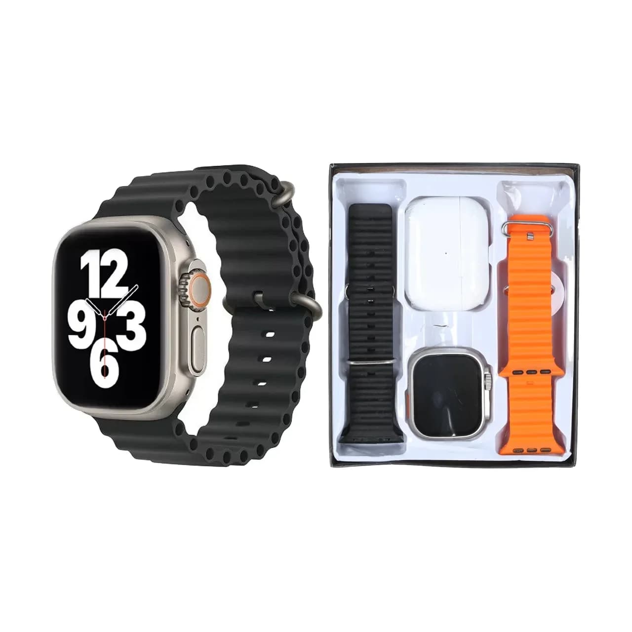 پک ساعت هوشمند و ایرفون بی سیم teket مدل TX10 Max Ultra3 – نقره ای