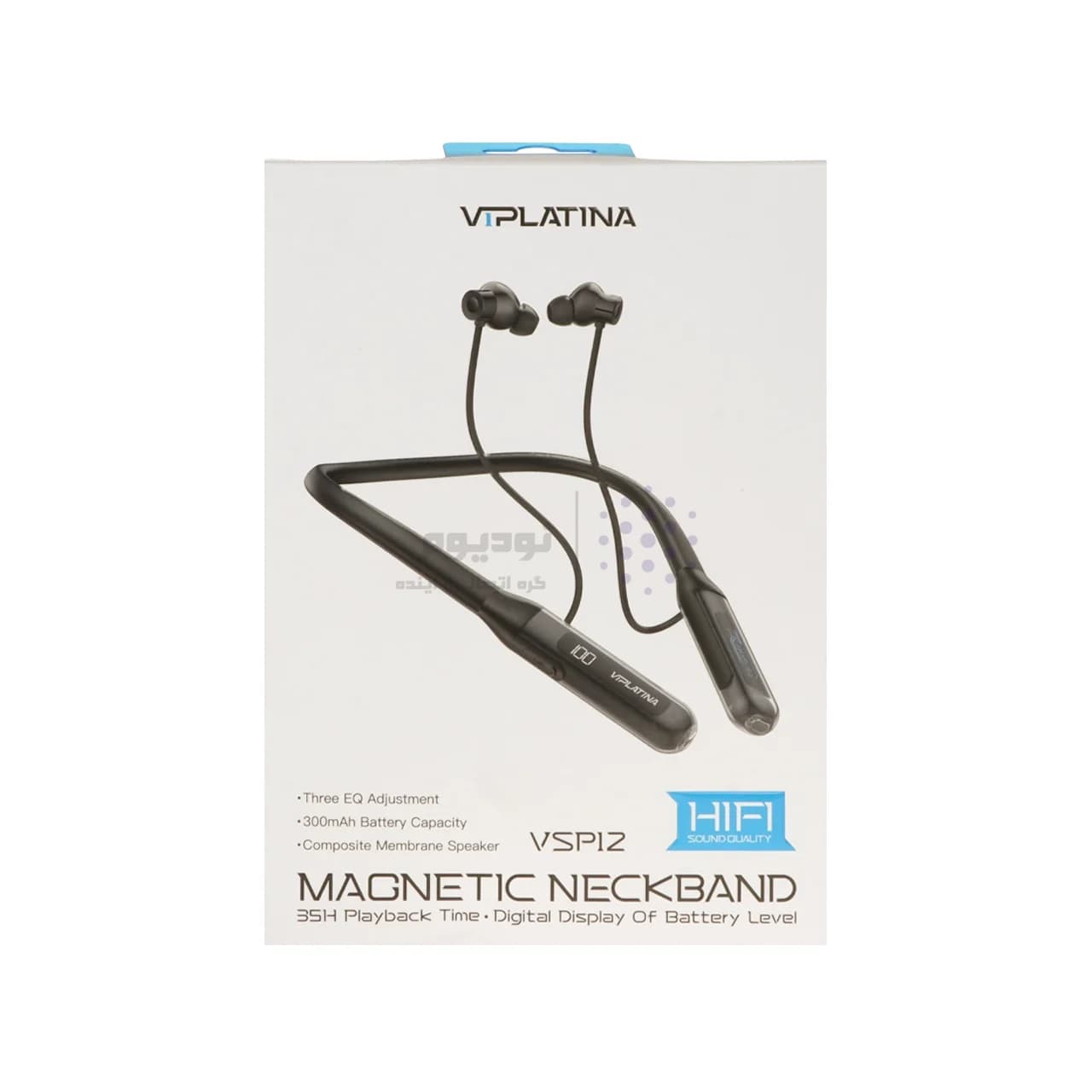 هندزفری گردنی بی سیم با سری مگنتی VIPLATINA دارای نمایشگر LED درصد باتری مدل VSP12 – مشکی (گارانتی 18 ماه تعویض نیکان همراه) — تصویر ۲