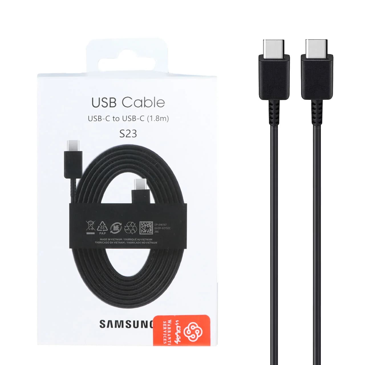 کابل شارژ 1.8 متری فست و Samsung Type-C to Type PD مدل EP-DW767 – مشکی – (گارانتی پارتیان پایا)