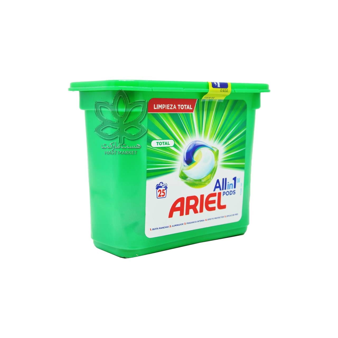 کپسول ماشین لباسشویی بالشتی پنج کاره ۲۵ عدد توتال اریل – ariel — تصویر ۲