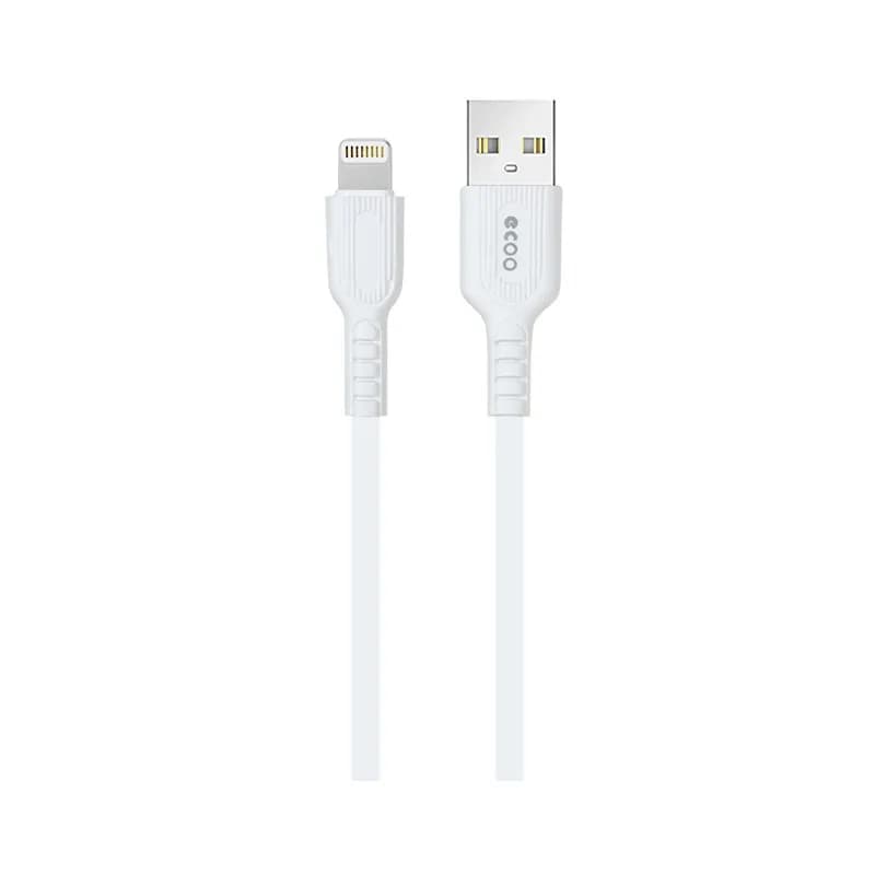 کابل شارژ USB به لایتنینگ 2.4A فست اکو A86 طول 1 متر – حراج استثنایی به قیمت خرید