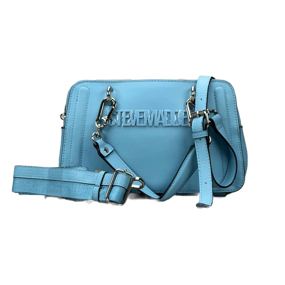 کیف دوشی اورجینال روزمره برند استیو مدن (Steve Madden) | محفظه پارتیشن‌بندی شده با آستر باکیفیت و دو مدل بند رنگ آبی