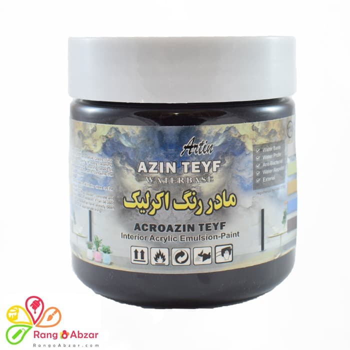 رنگ اکریلیک مشکی آذین طیف ۳۵۰گرم