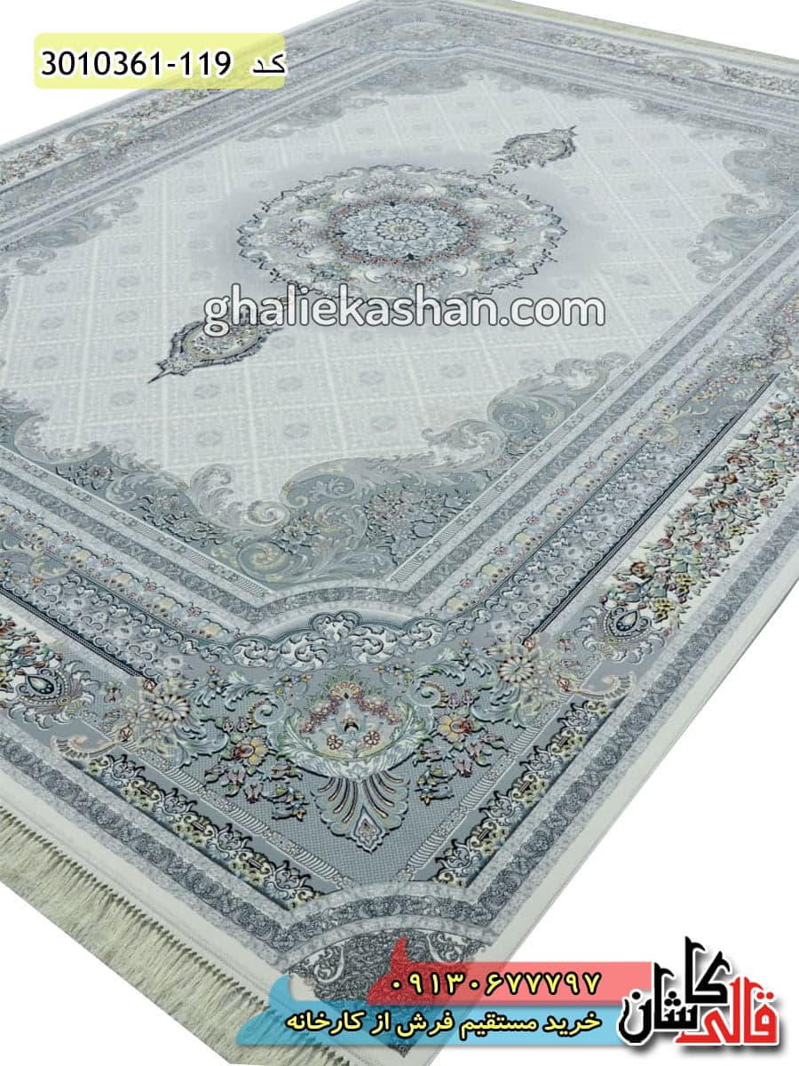 فرش 1200 شانه طرح تیمچه زمینه کرم کاشان