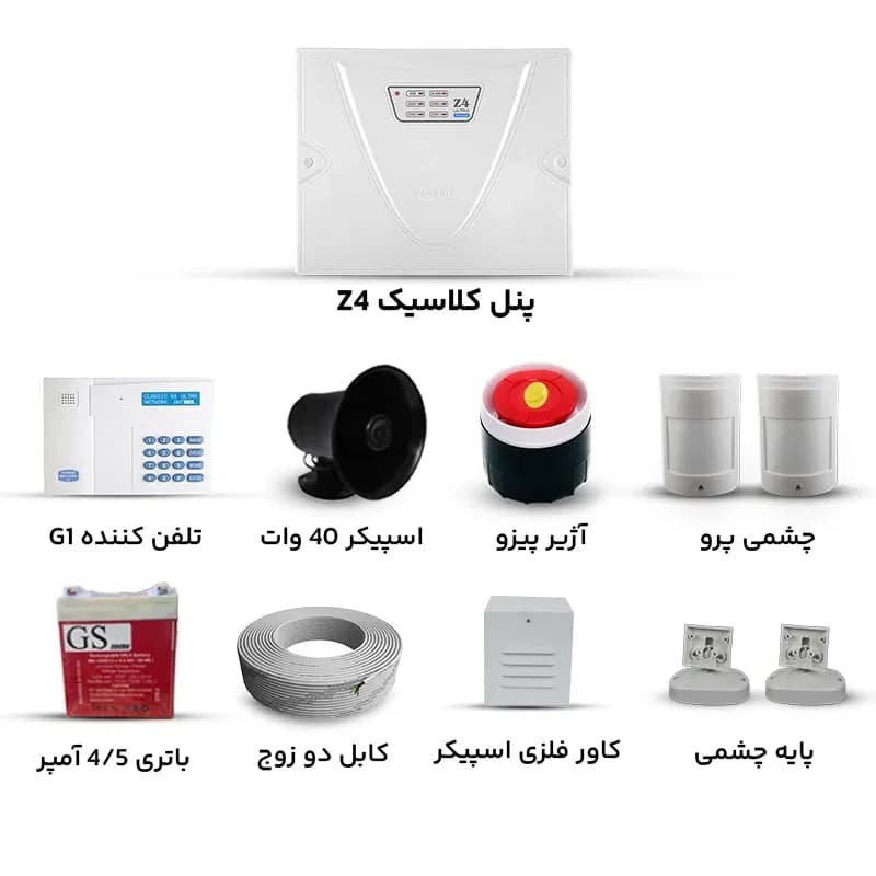 پک دزدگیر کلاسیک با تلفن کننده G1 و دو چشمی پرو — تصویر ۹