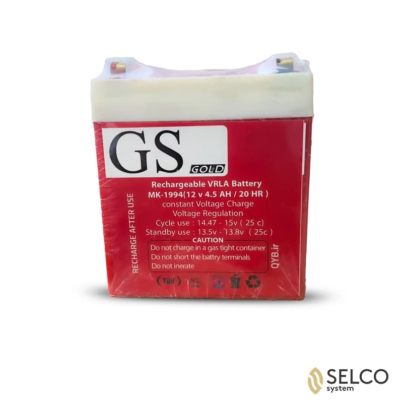 باتری 12 ولت 4.5 آمپر دزدگیر برند GS — تصویر ۲