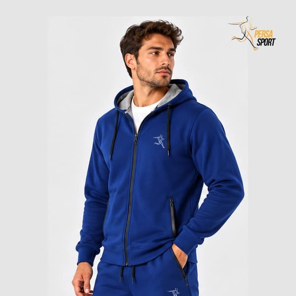 ست ورزشی مردانه پرسا اسپرت آبی Hoodie & Jogger — تصویر ۴