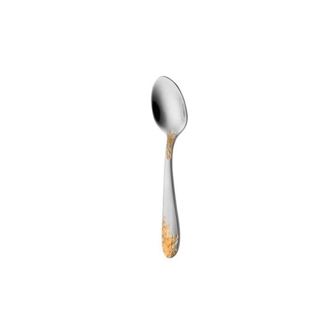 قاشق چای خوری ناب استیل امپریال دور طلا 6 عددی