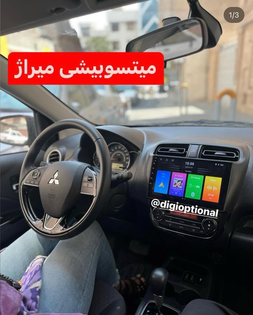 مانیتور اندروید فابریک میتسوبیشی میراژ همراه با قاب و سوکت — تصویر ۲