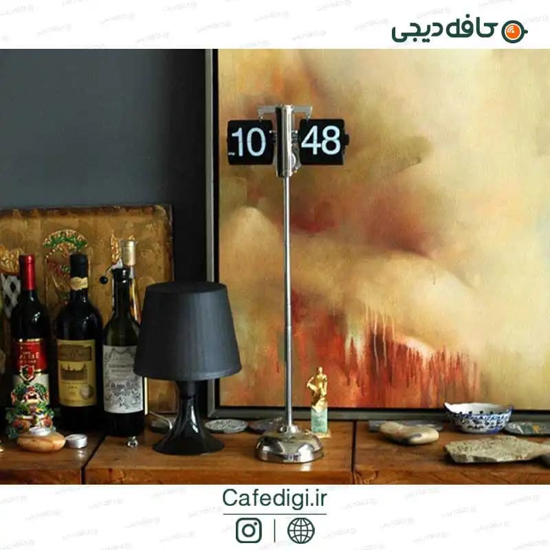 ساعت رومیزی ورقه ای پایه بلند Flip Desk Clock Retro Long Neck — تصویر ۵