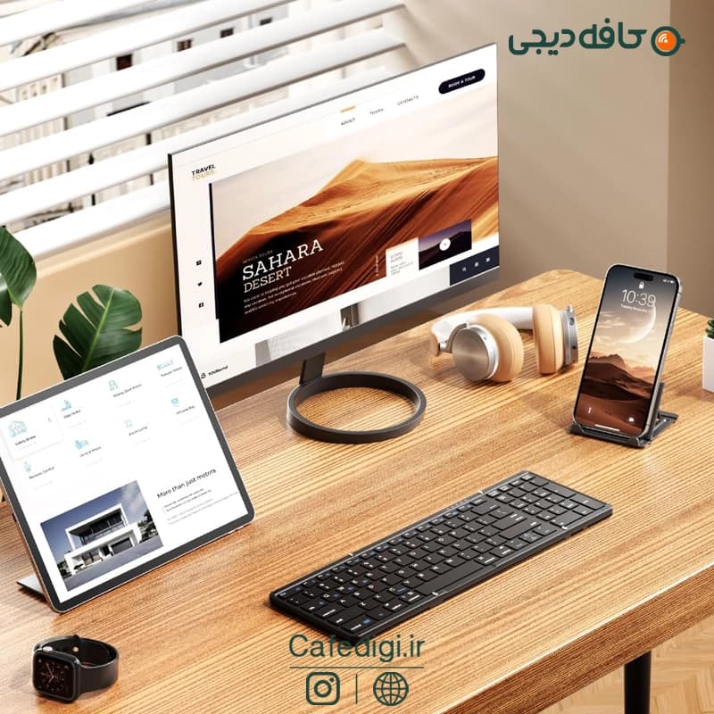 کیبورد بلوتوثی مدل Folding Wireless Keyboard B099 — تصویر ۴