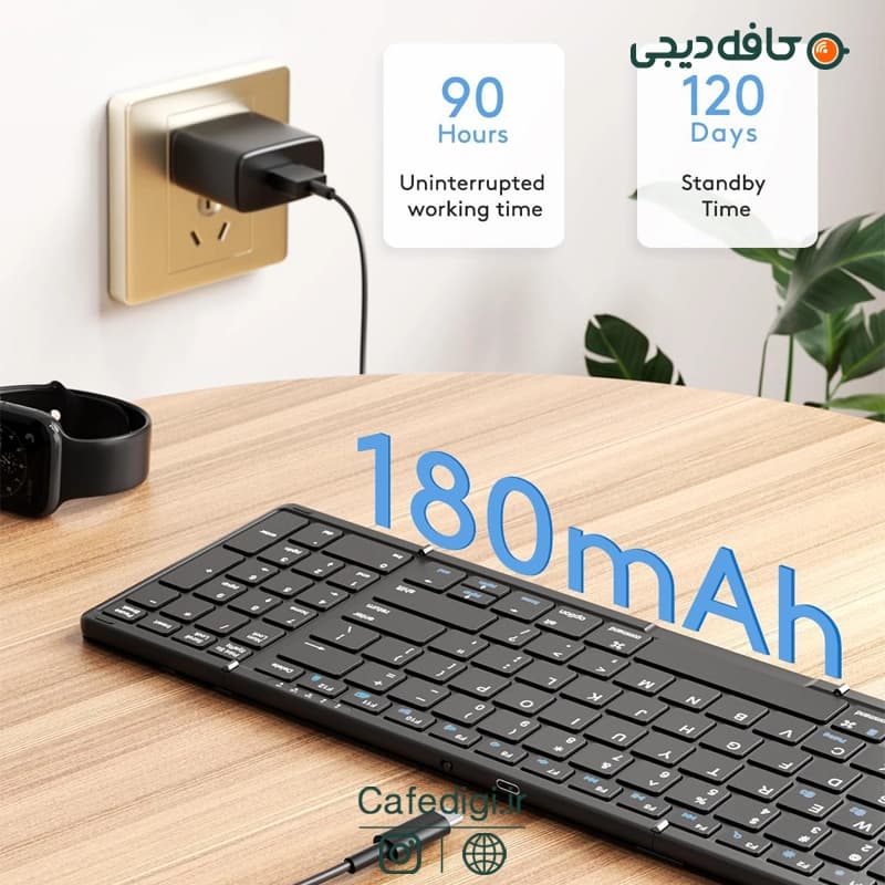کیبورد بلوتوثی مدل Folding Wireless Keyboard B099 — تصویر ۸