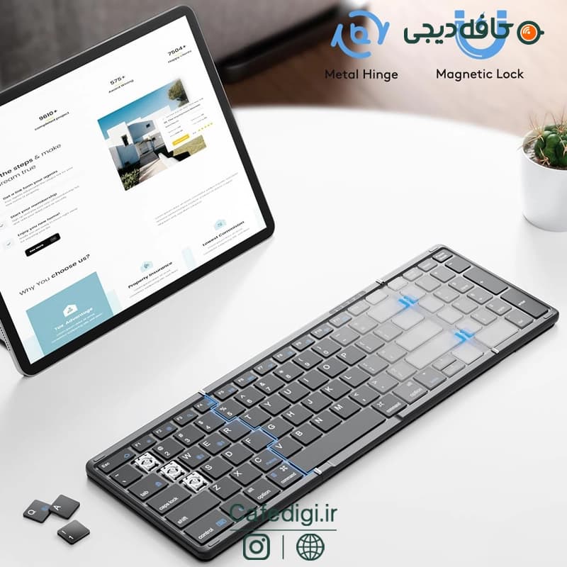 کیبورد بلوتوثی مدل Folding Wireless Keyboard B099 — تصویر ۵