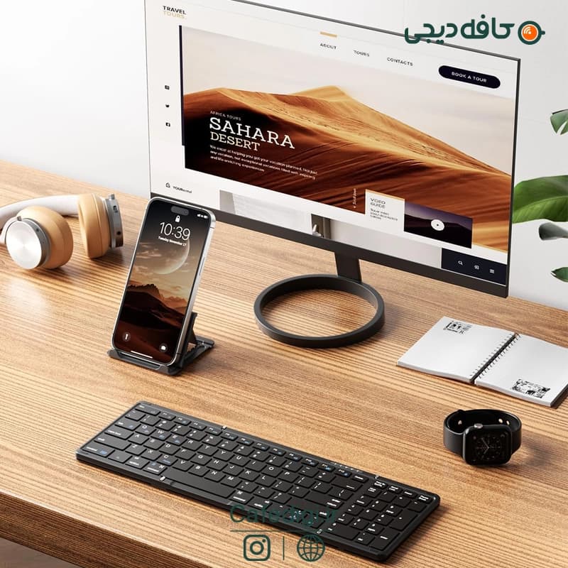 کیبورد بلوتوثی مدل Folding Wireless Keyboard B099 — تصویر ۷